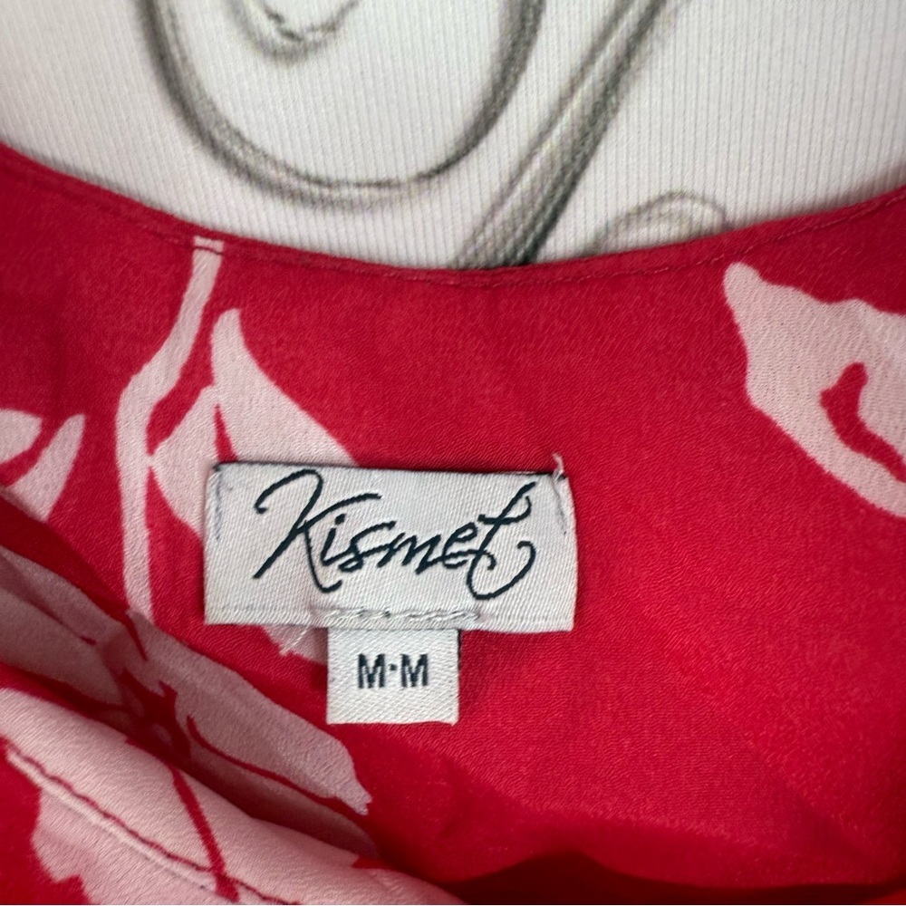 Kismet dress flowy ruffles flowers floral Vibrant Red and White Dress - Picture 9 of 13